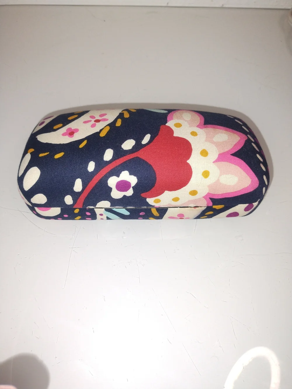 Vera Bradley Navy Floral Eyewear Case with Pink & Purple Accents